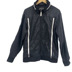G-Star RAW Black‎ Lightweight Jacket Hood Full Zip Windbreaker XL Big pockets